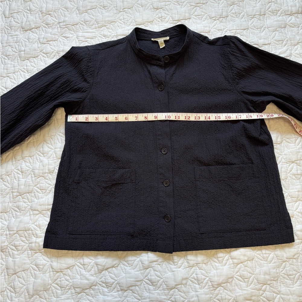 Eileen Fisher Black Textured Lightweight Jacket - Picture 3 of 8